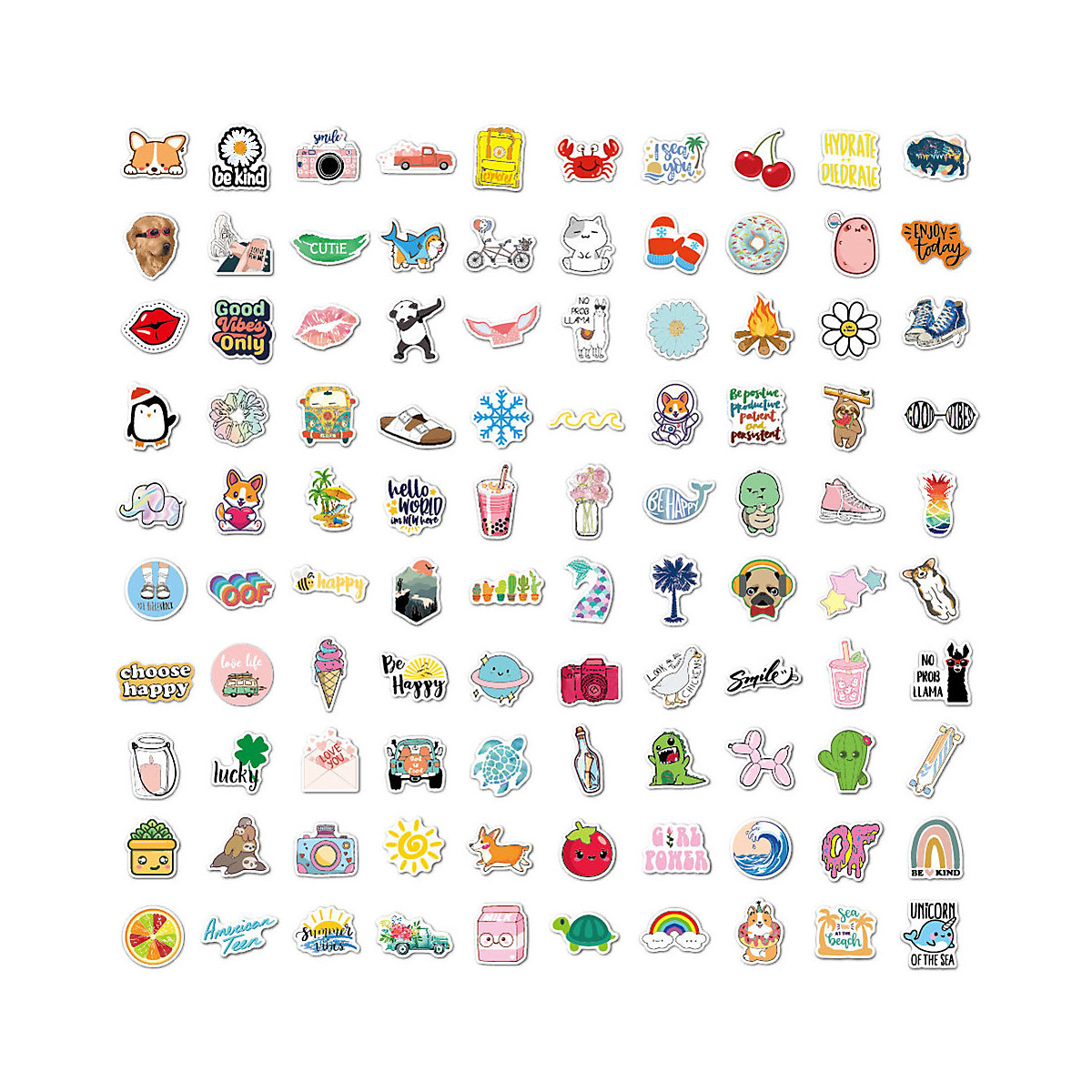 Aufkleber Sticker 100 Stück für Kinder