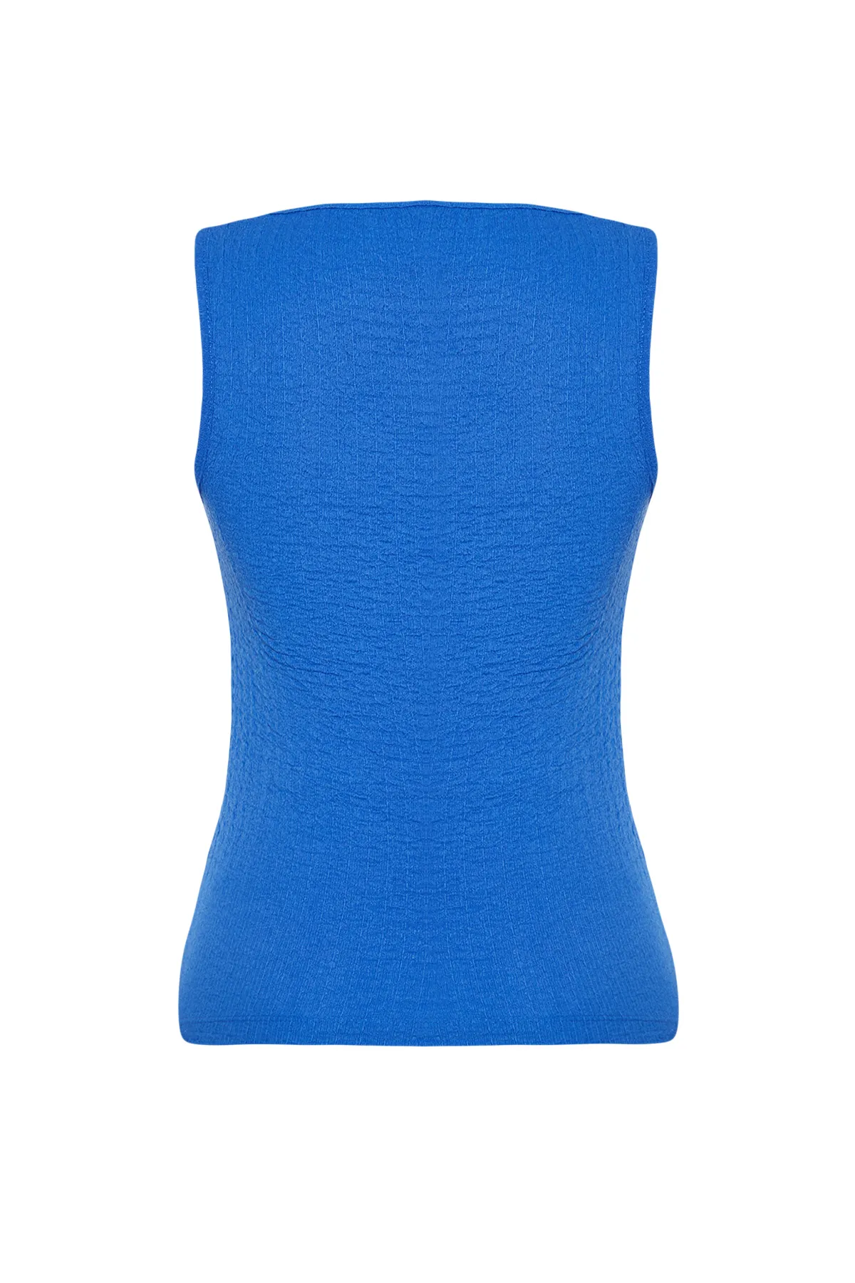 Trendyol Collection  Saks Neckholder-Tanktop aus strukturiertem, flexiblem Strick TWOSS24AL00017
