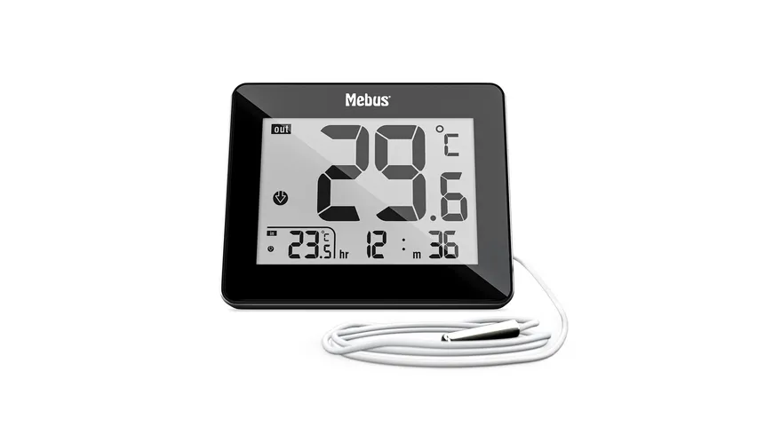 Mebus Innen-/Außenthermometer schwarz