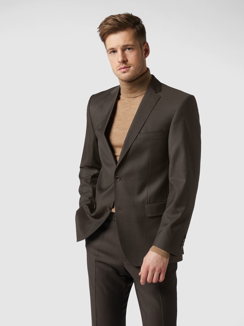 Modern Fit 2-Knopf-Sakko aus Schurwolle in mittelbraun