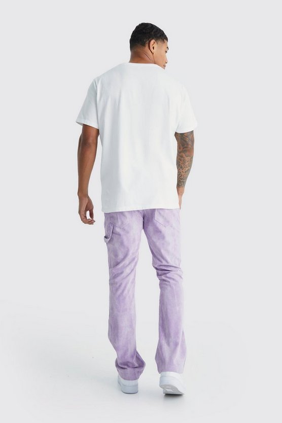 Slim-Fit Batik Cord-Schlaghose