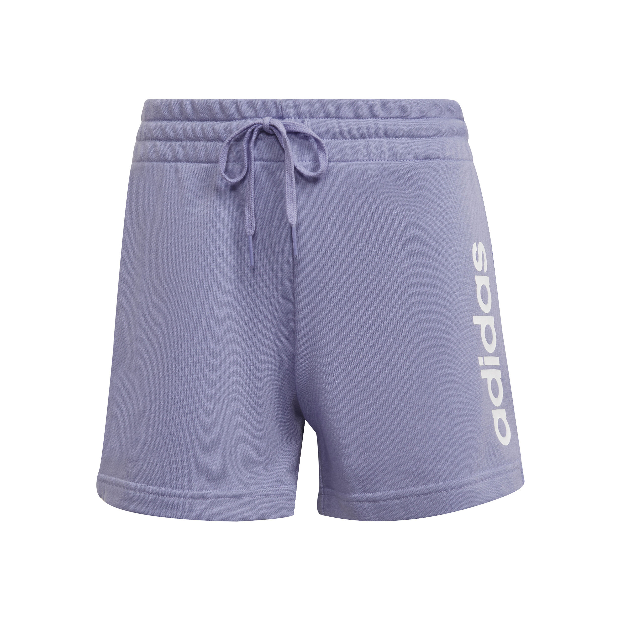 Linear French Terry Shorts Damen - Lila, Weiß
