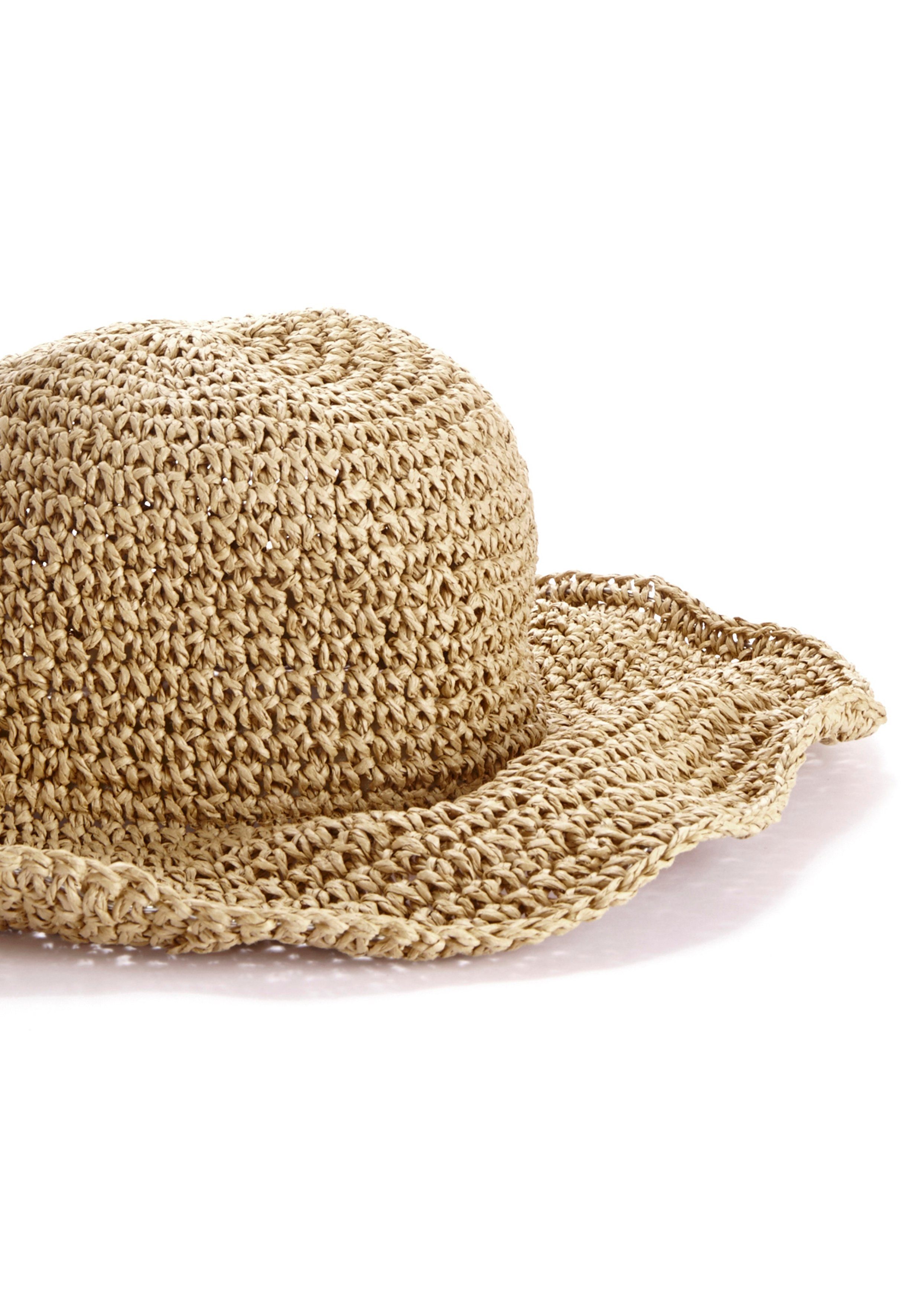 LASCANA Sonnenhut Strohhut, Sommerhut Strohhut zum Krempeln und faltbar, Kopfbedeckung, Sommerhut