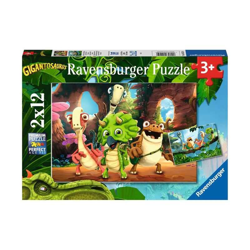 Puzzle la petite bande de dinosaures 2x 12 pièces