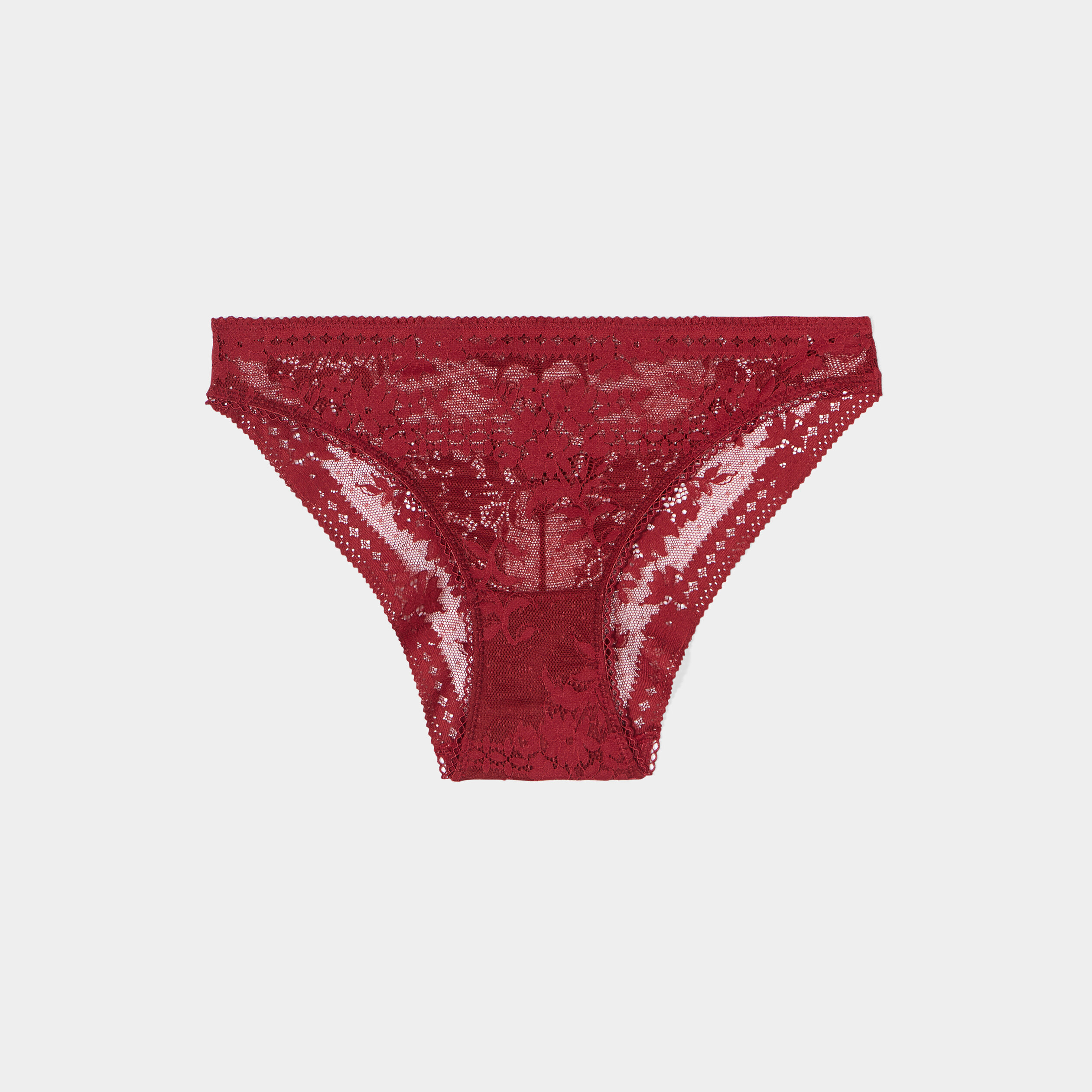 Culotte en dentelle bordeaux femme | La Halle