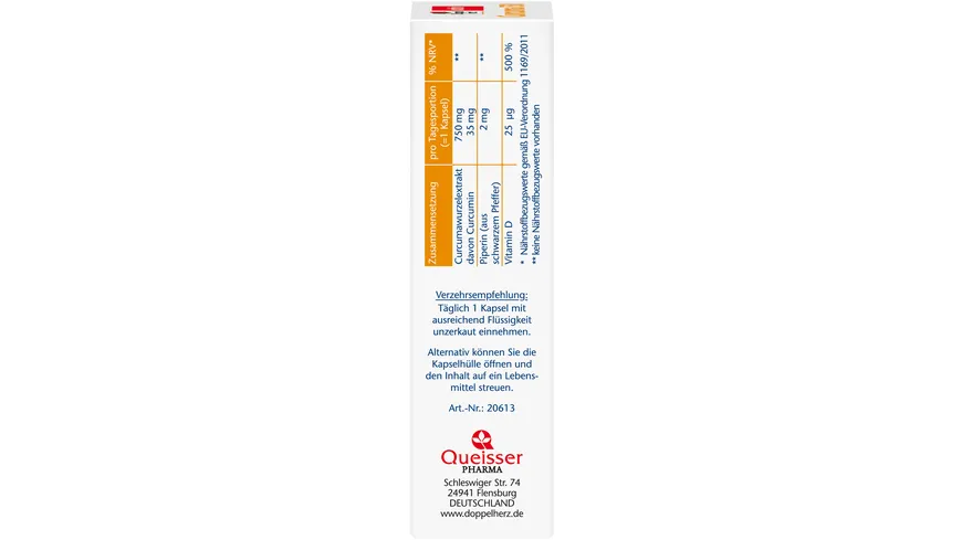 Doppelherz Curcuma 750 mit Curcumin + Vitamin D3 1000 I.E.