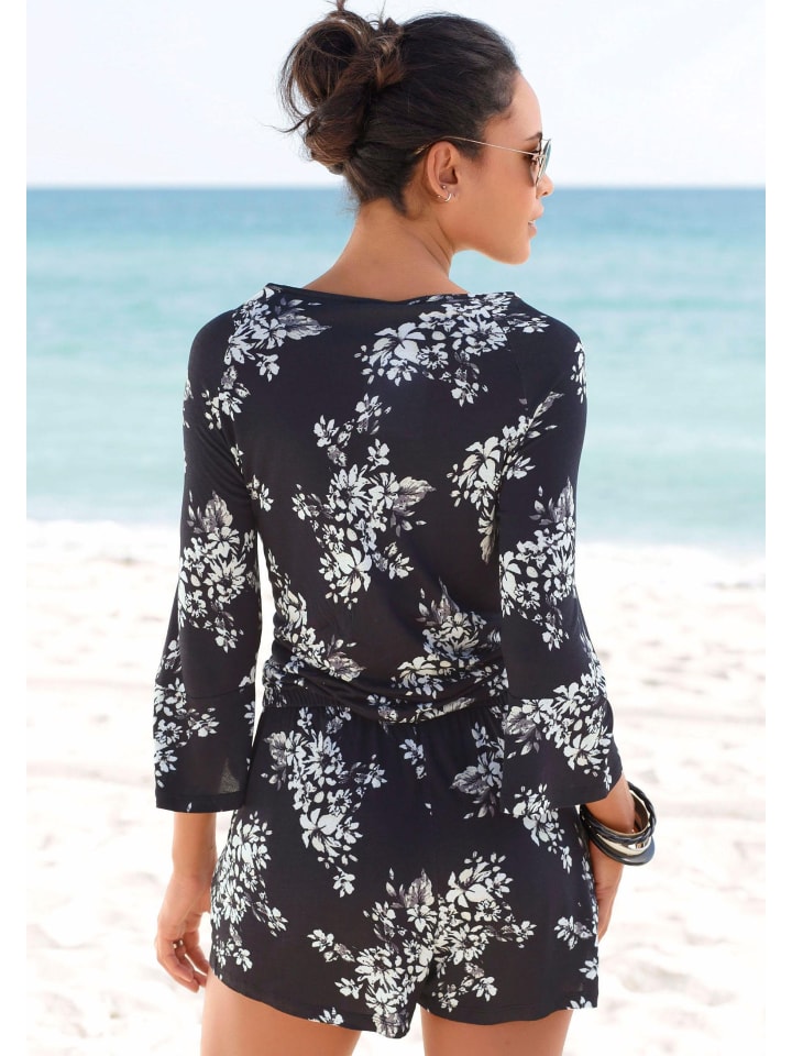 LASCANA Overall in schwarz-creme-bedruckt günstig kaufen