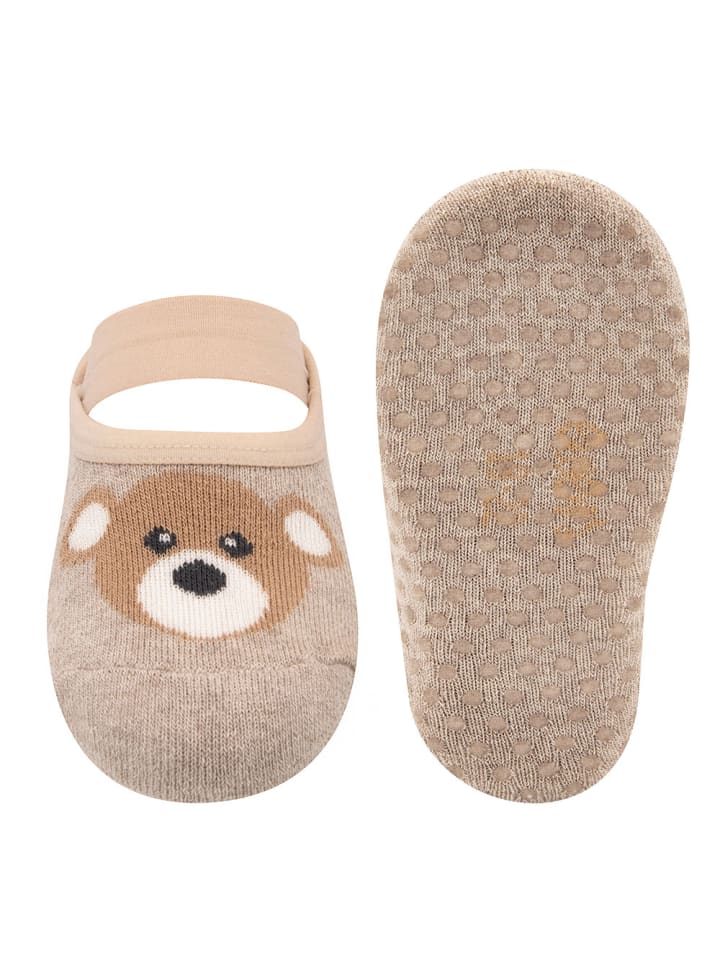 ewers Stoppersocken ABS Laufsneaker Teddy in dunkel beige meliert günstig kaufen 27-30