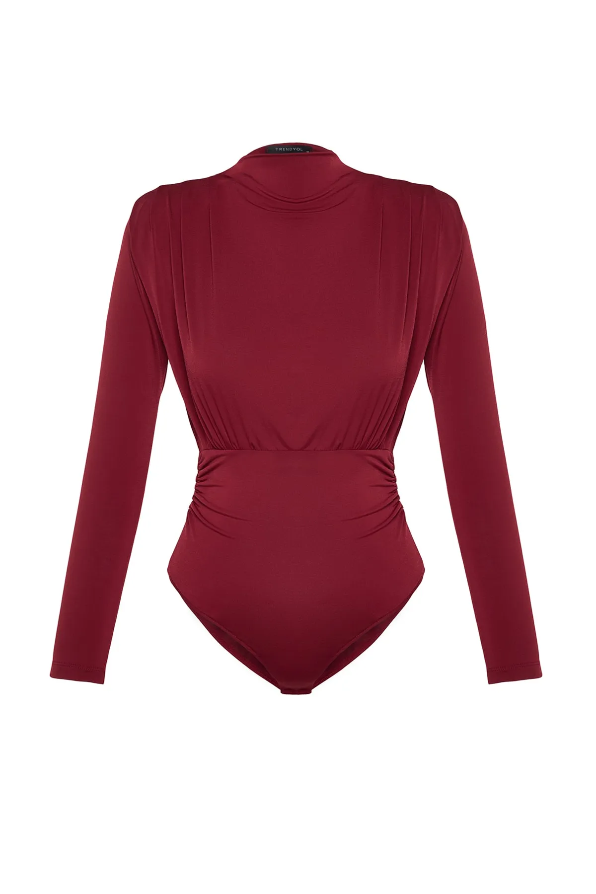 Trendyol Collection  Burgunderroter Strick-Body mit Druckknöpfen TPRAW23BD00048
