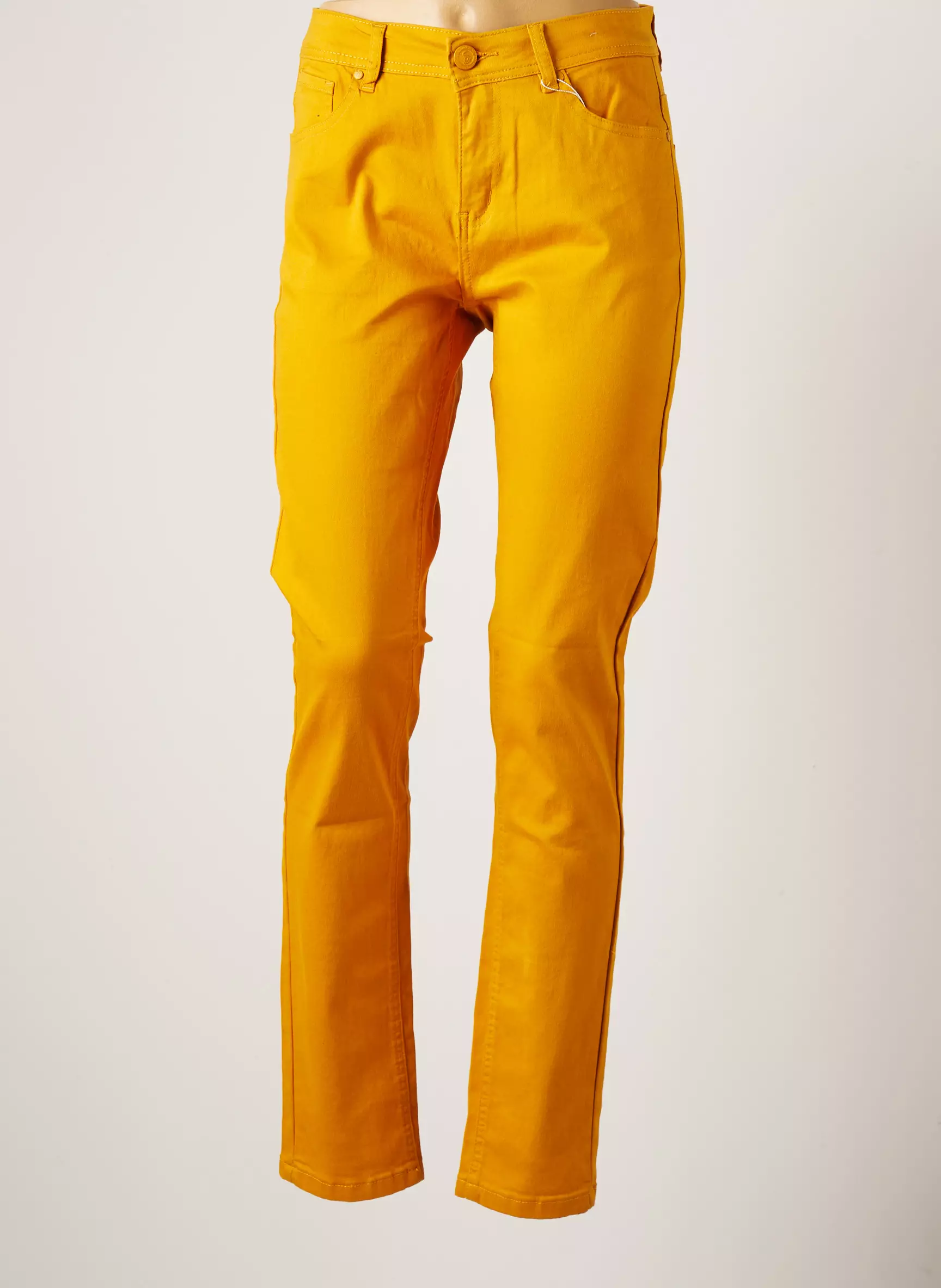 S Quise Pantalons Slim Femme couleur jaune