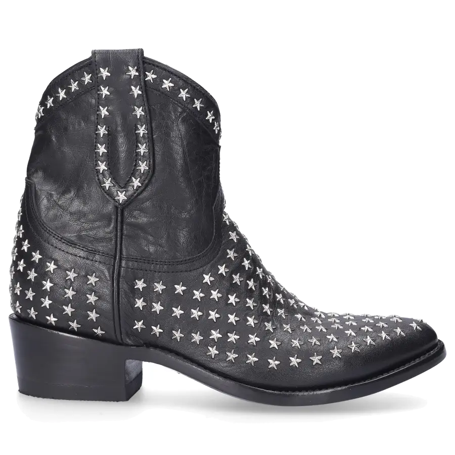 MEXICANA - Stiefel LAGUNA STAR Kalbsleder Sternenmuster schwarz - schwarz