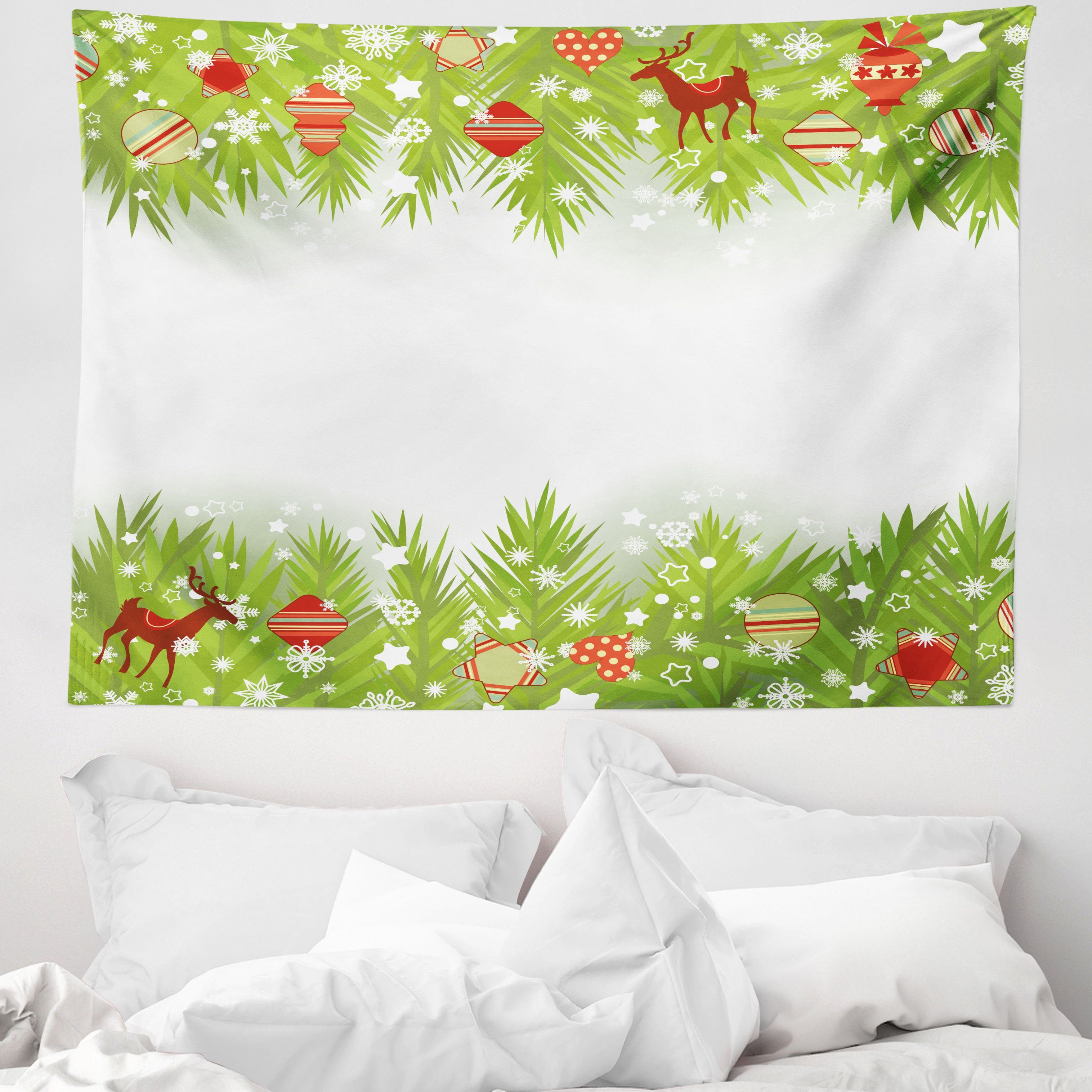 Wandteppich aus Weiches Mikrofaser Stoff Für das Wohn und Schlafzimmer, Abakuhaus, rechteckig, Weihnachten Nadel Noel Baum