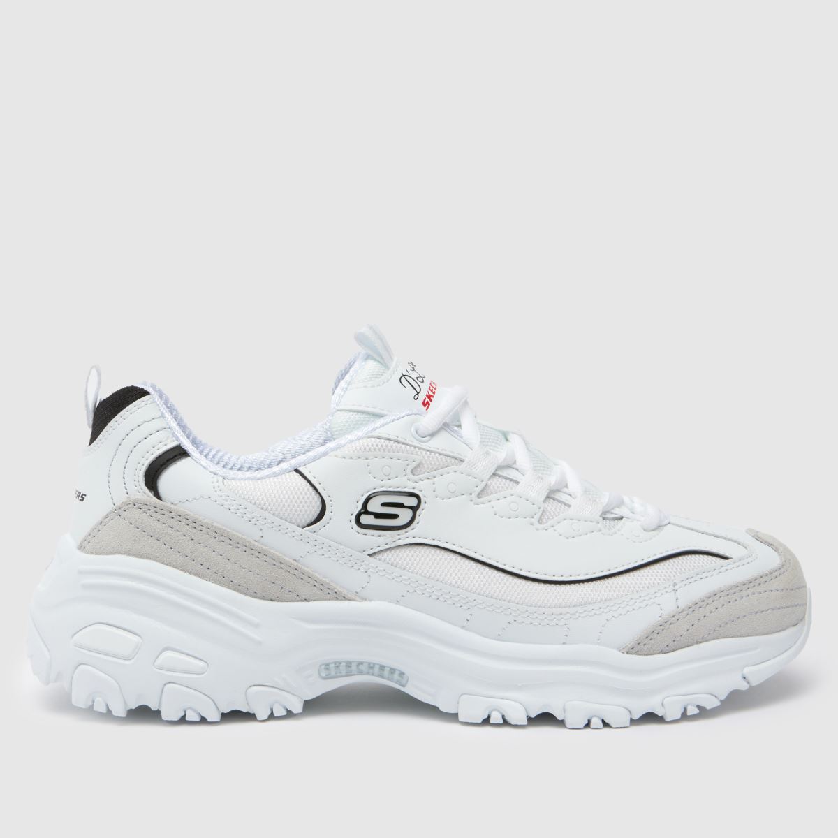 SKECHERS dlites - novi copati za ogrevanje v beli in črni barvi