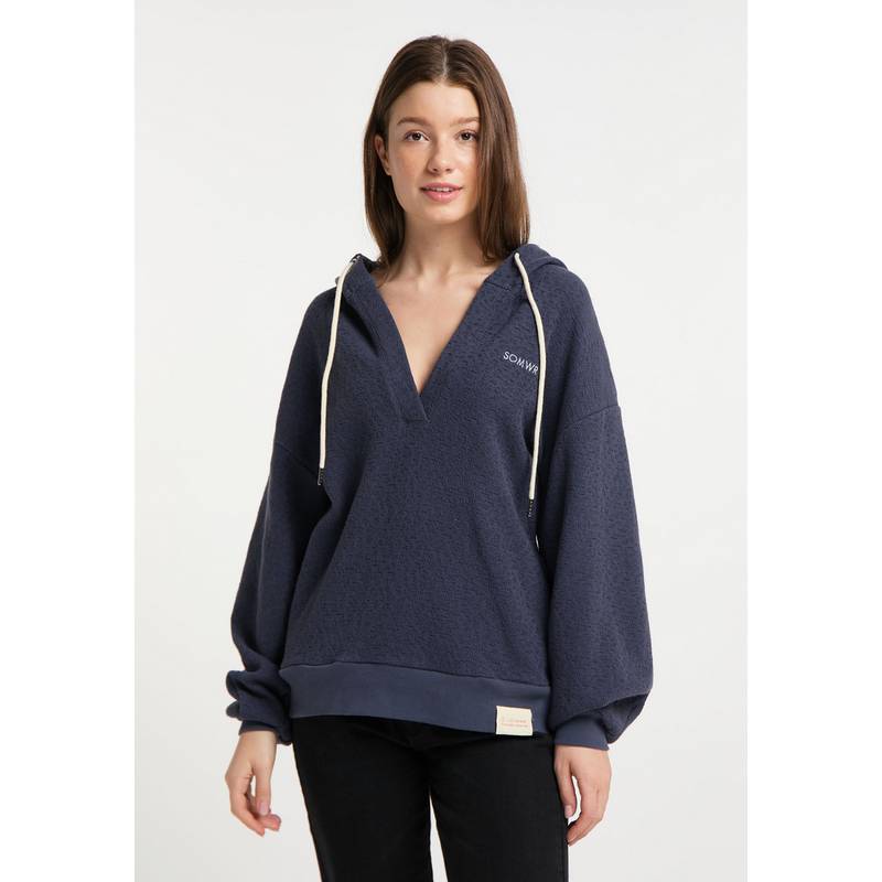 SOMWR Essential V-Neck Hoodie Knitted Hoodie Damen