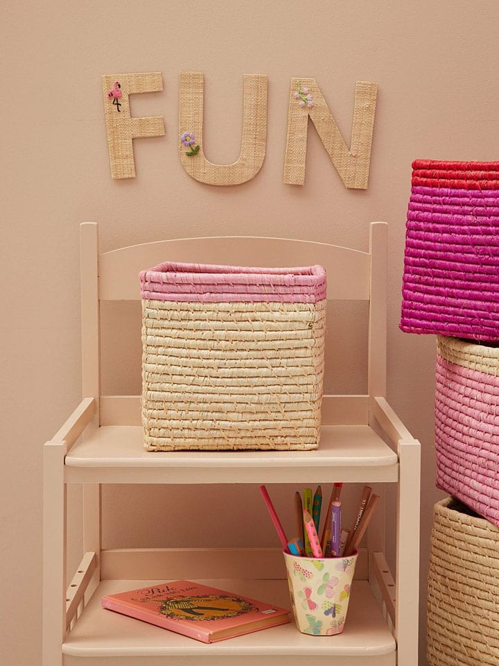 Rice Aufbewahrungskorb in Creme/ Pink - (B)20 x (H)20 x (T)20 cm günstig kaufen onesize