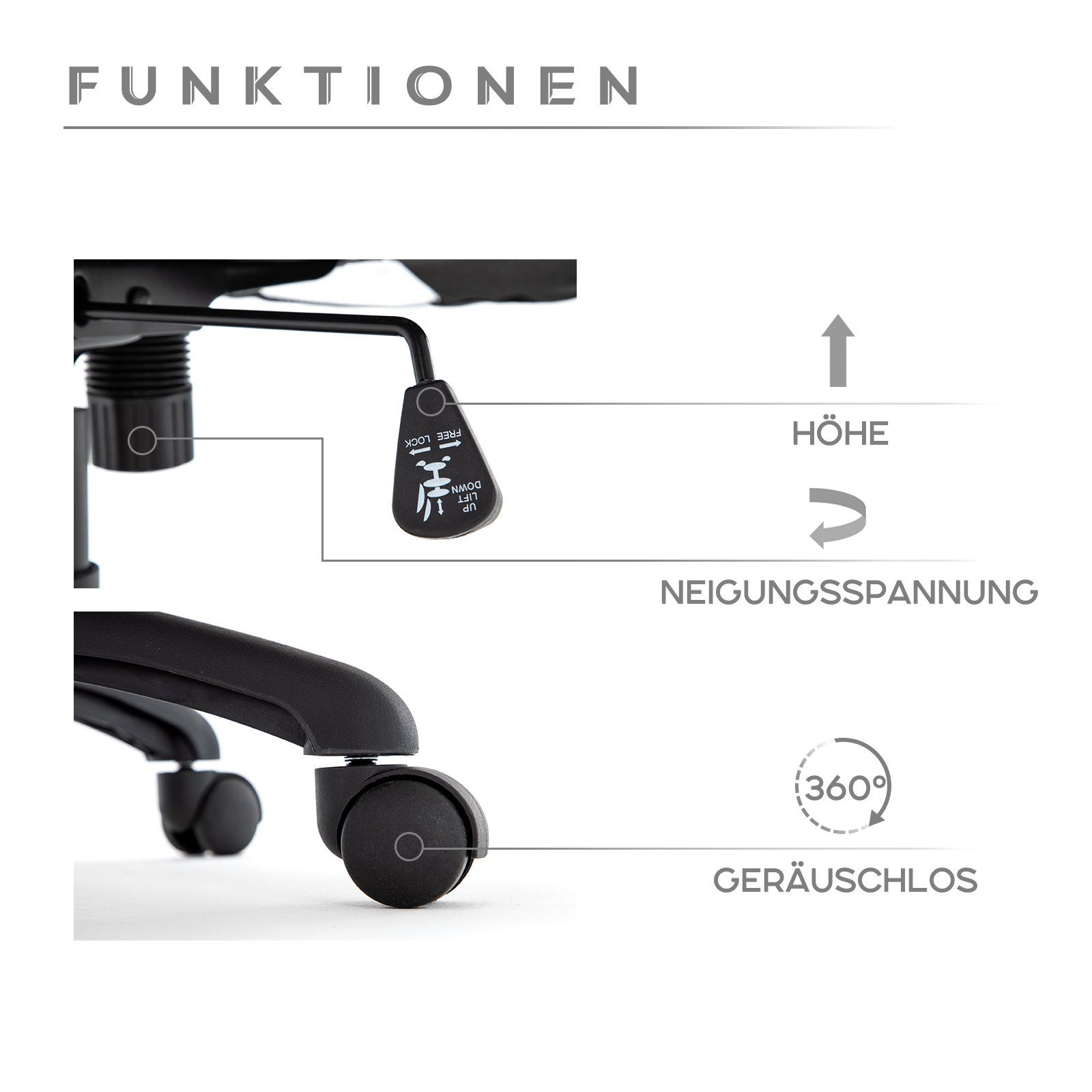 Intimate WM Heart Gaming Chair Racing-Chair, höhenverstellbar, Kunstleder, Ergonomisch, hoch Rücken