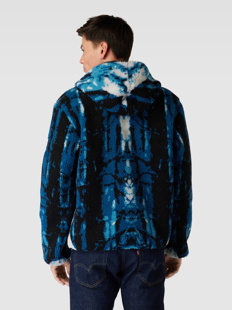 Fleecejacke mit Kapuze Modell 'BEAR' in lagune