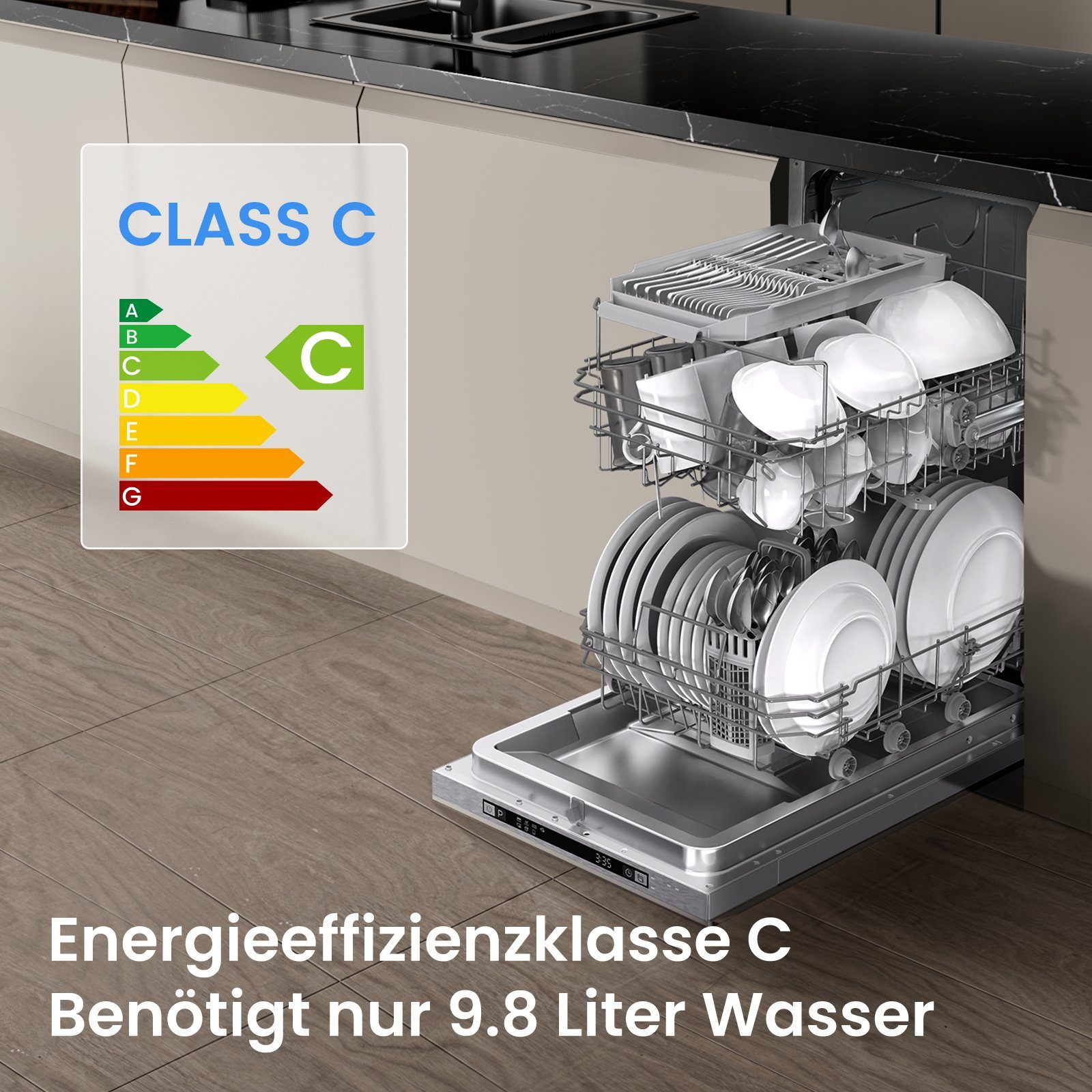 Midea vollintegrierbarer Geschirrspüler, SV 5.14K10C