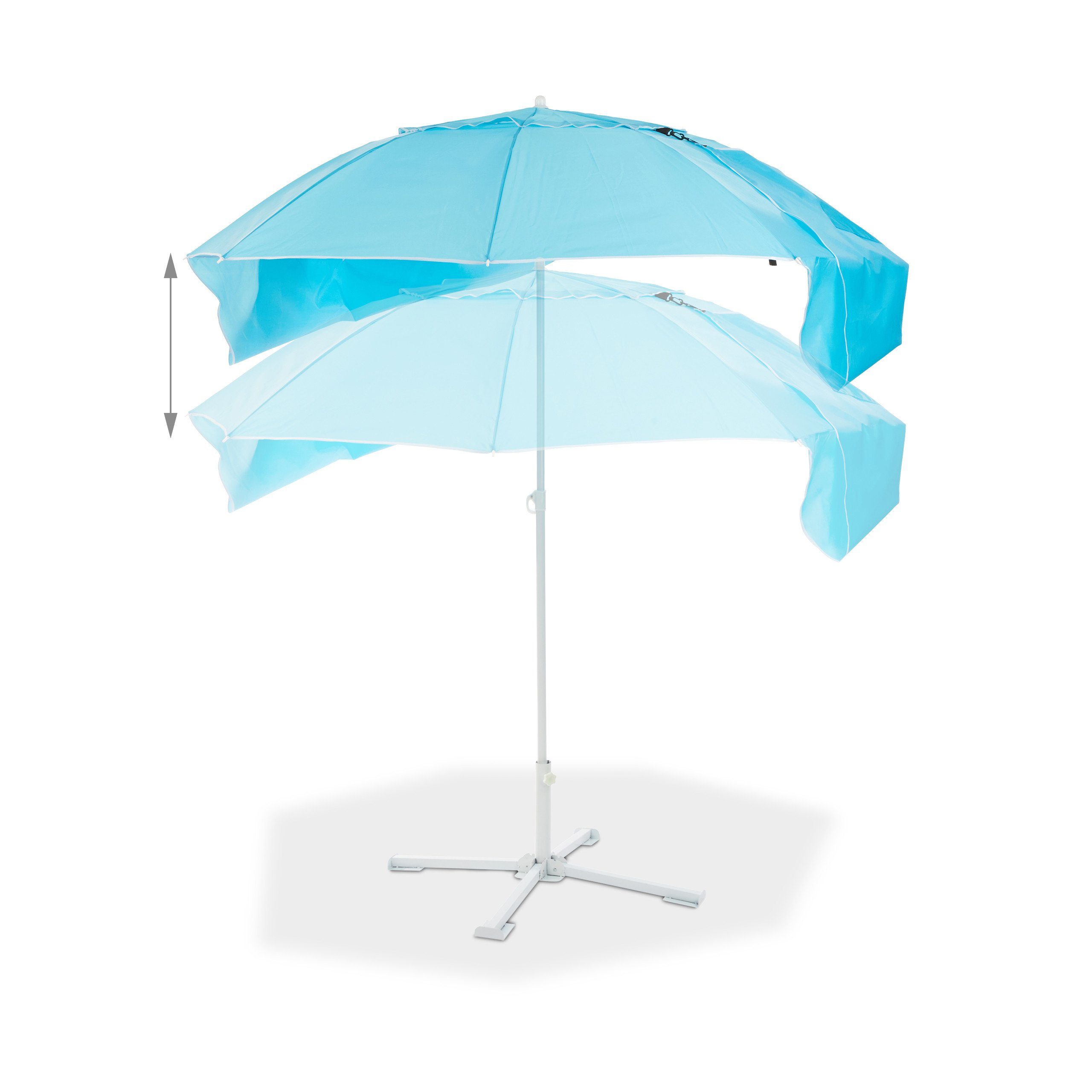 relaxdays Strandmuschel Sonnenschirm Strandmuschel 2 in 1