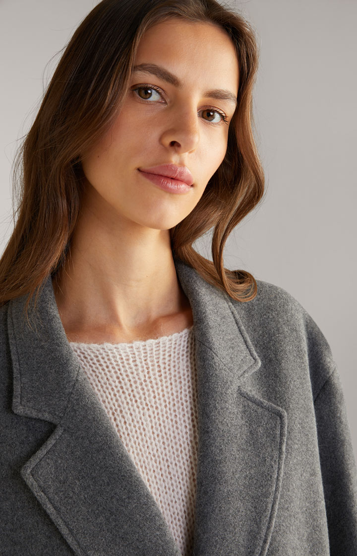 Wool-Mix-Mantel in Grau