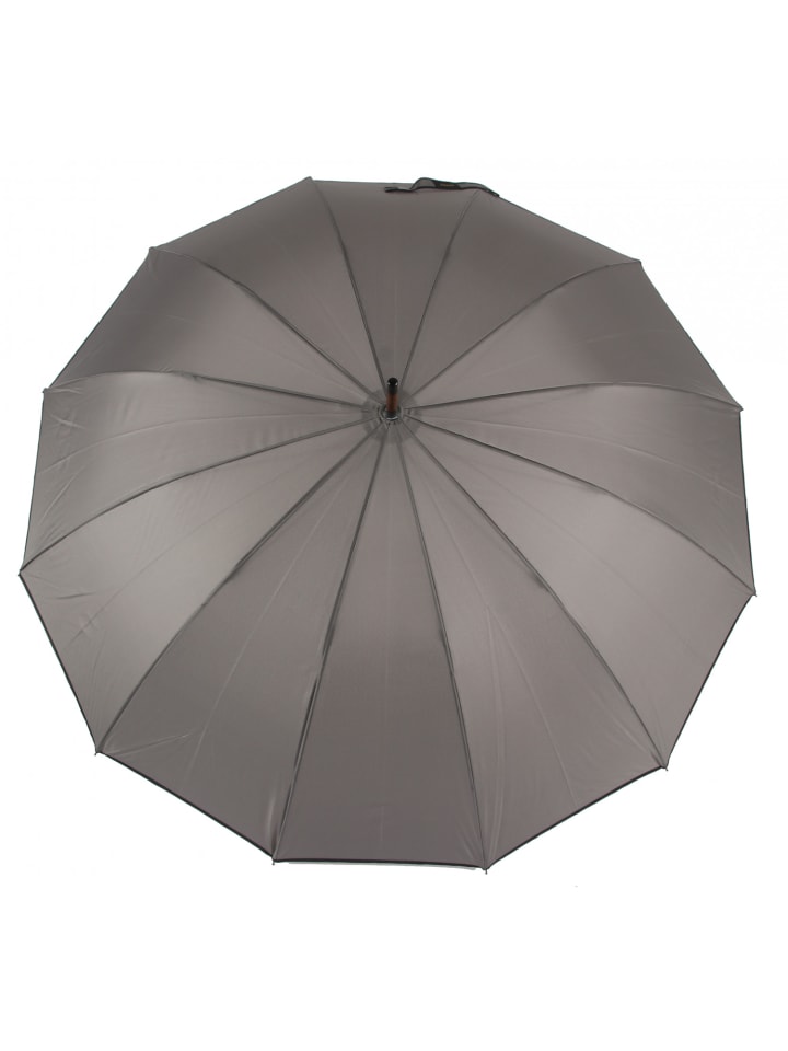COFI 1453 Stockregenschirm Stockschirm Regenschirm Holzgriff mit Fiberglasstange in Grau günstig kaufen onesize