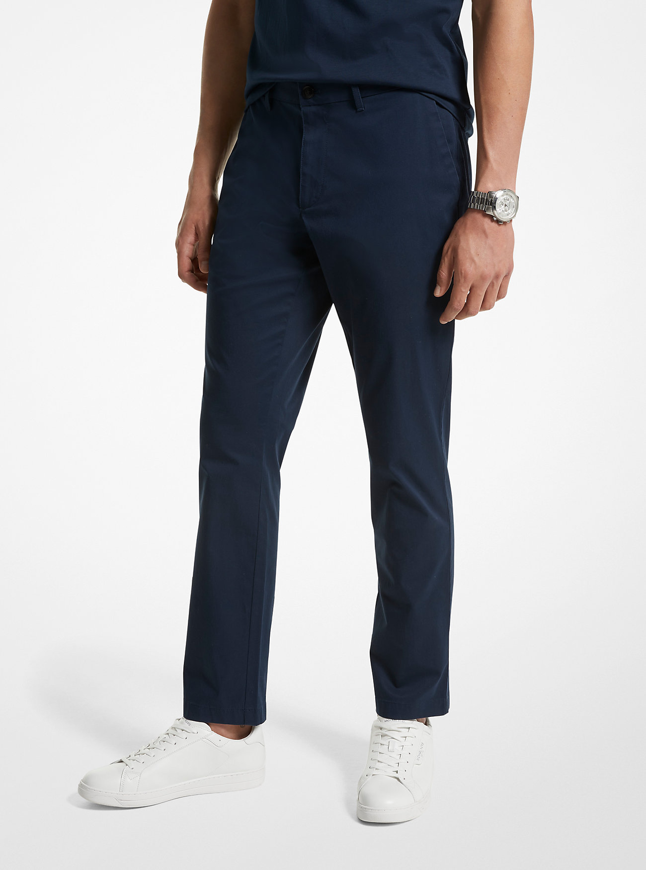 Slim-Fit Cotton Blend Chino Pants - MIDNIGHT