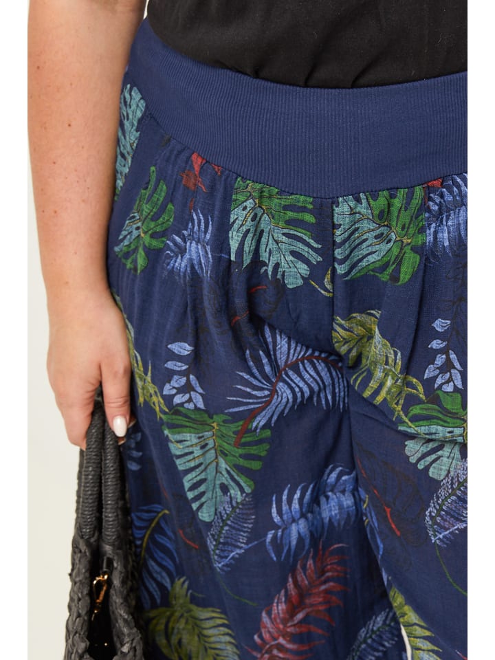 Curvy Lady Hose in Dunkelblau/ Grün günstig kaufen