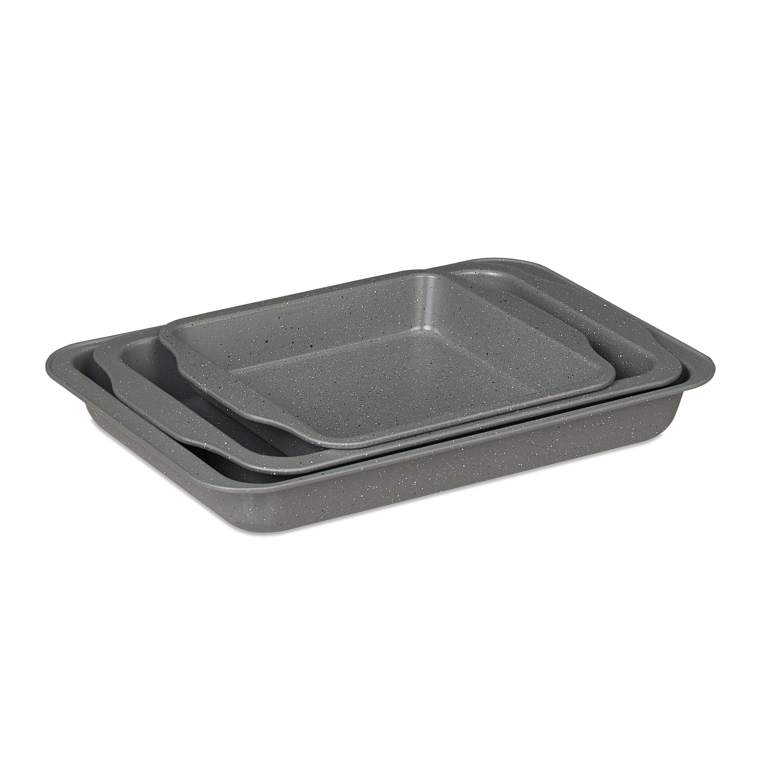 relaxdays Auflaufform Auflaufform 3er Set, Stahl