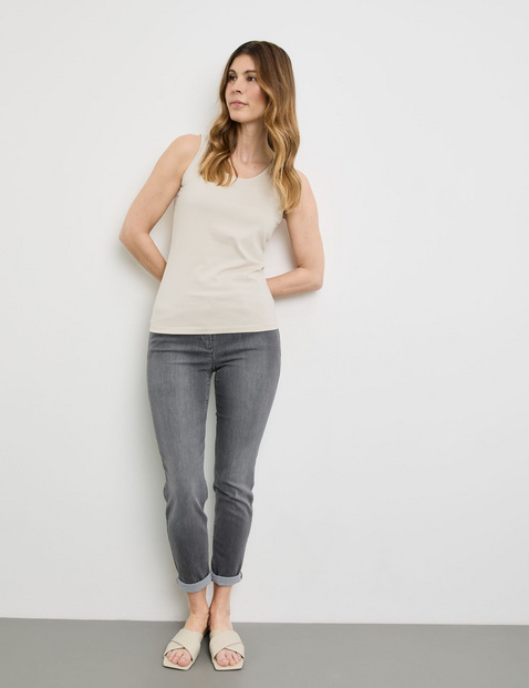 Basic Top aus nachhaltigem Baumwoll-Stretch