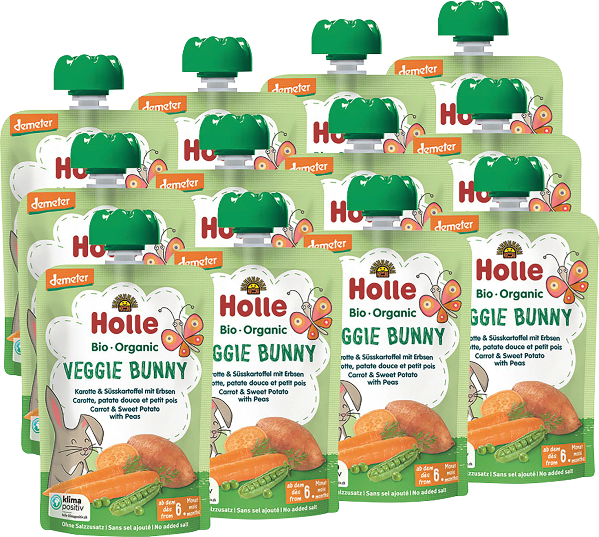 Quetschie Veggie Bunny, Karotte, Süsskartoffel mit Erbsen ab 6 Monaten, 100 g