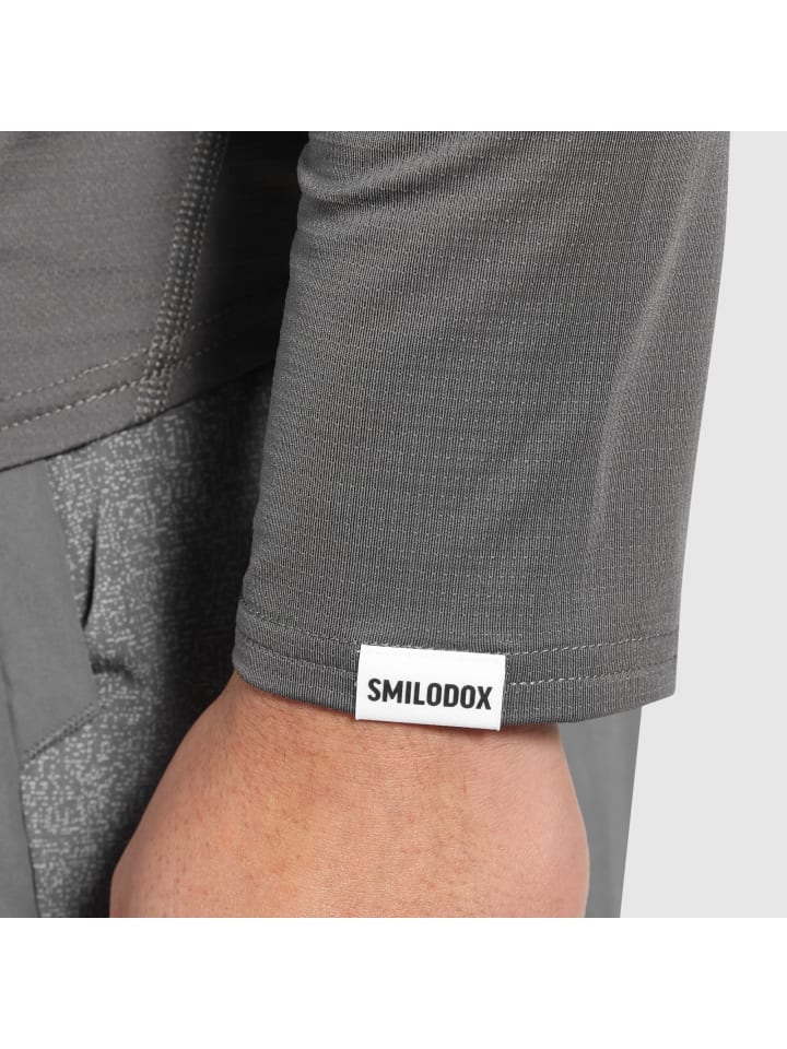 SMILODOX Longsleeve Powerfit in Anthrazit günstig kaufen