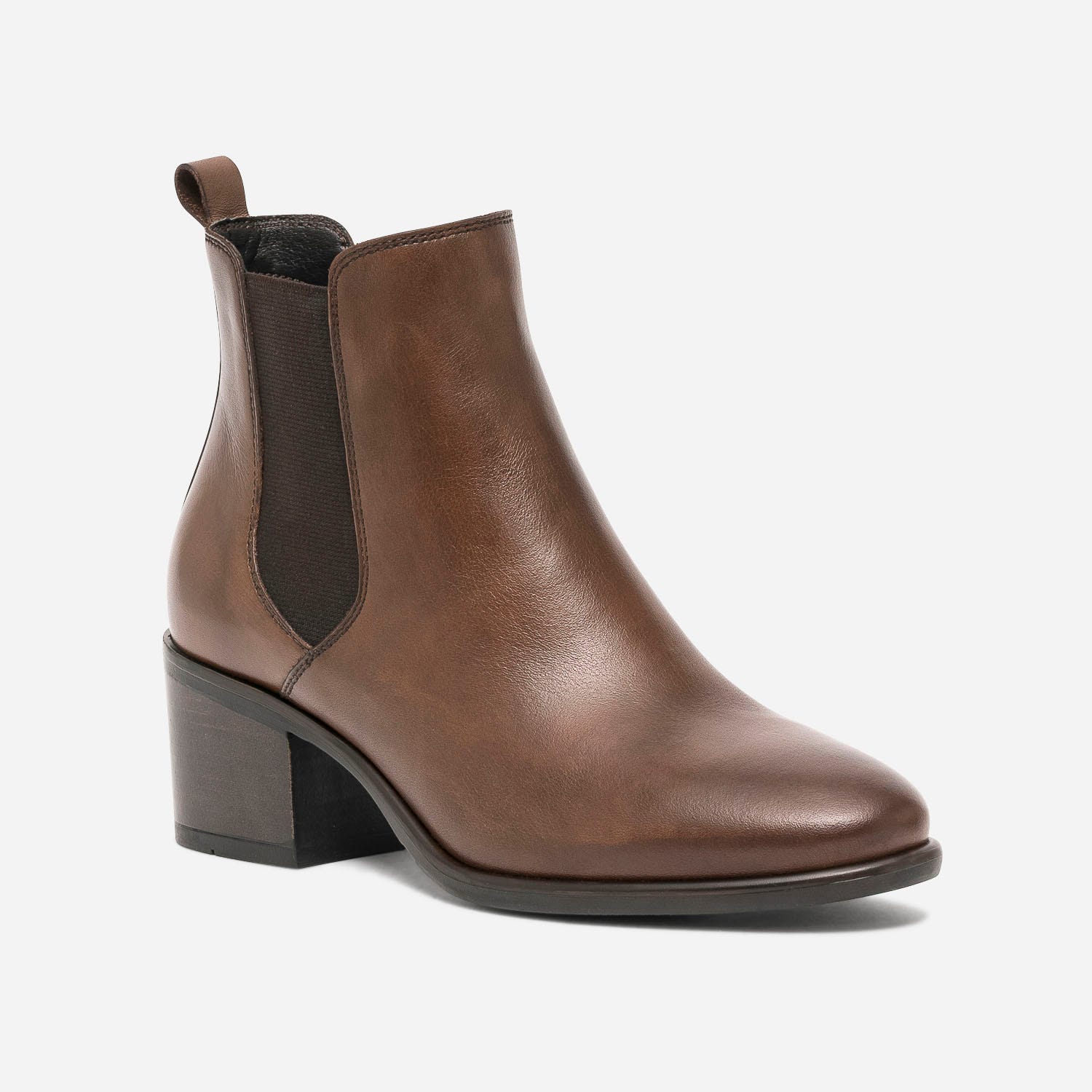 Chelsea boots marron en cuir
