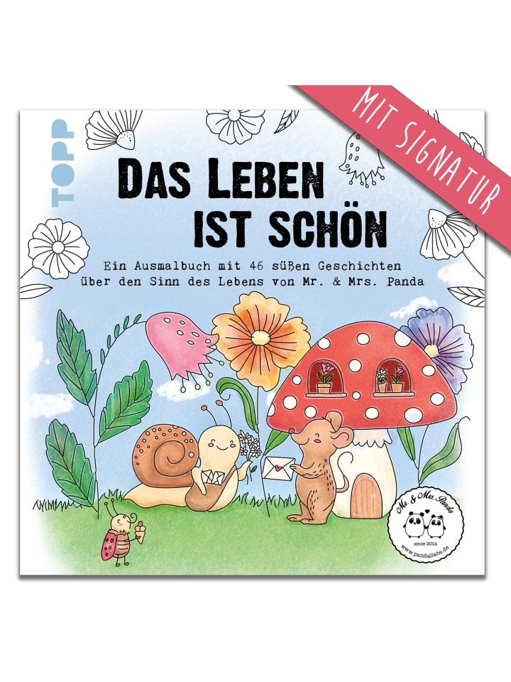 Mr. & Mrs. Panda Malbuch Das Leben ist schön! mit Signatur von M... in Weiß günstig kaufen onesize