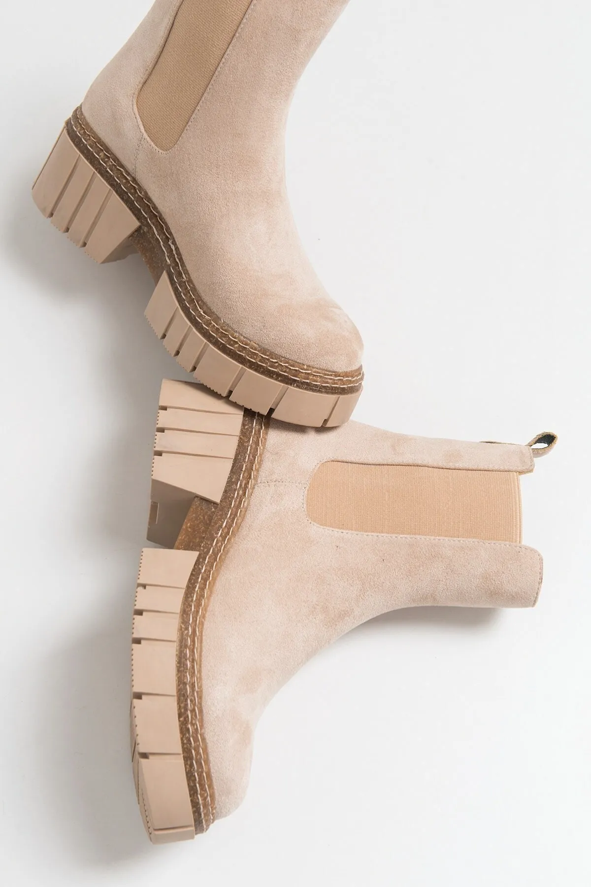 LuviShoes  Luz Beige Wildleder Damenstiefel