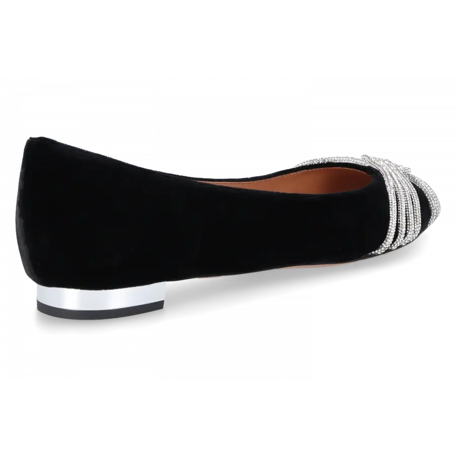 Aquazzura - Ballerinas GATSBY Veloursleder - schwarz