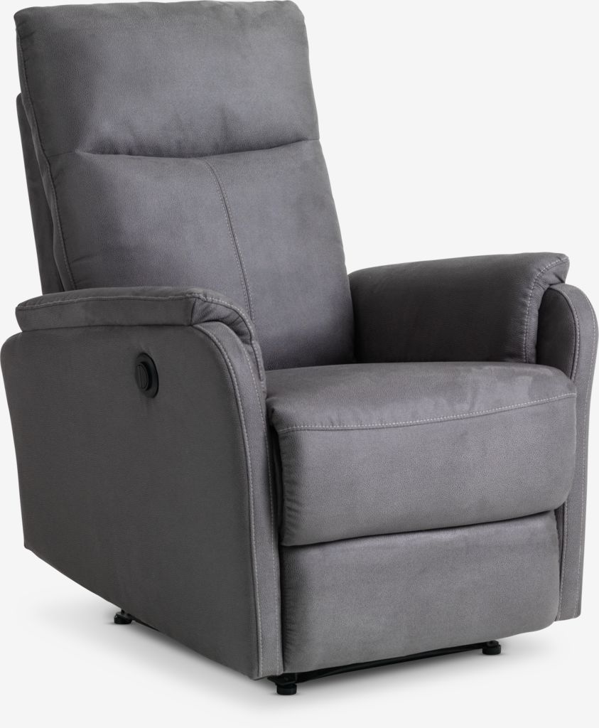 Fotel rozkładany ABILDSKOV ABILDSKOV elektrycznie szary, imitacja skóry