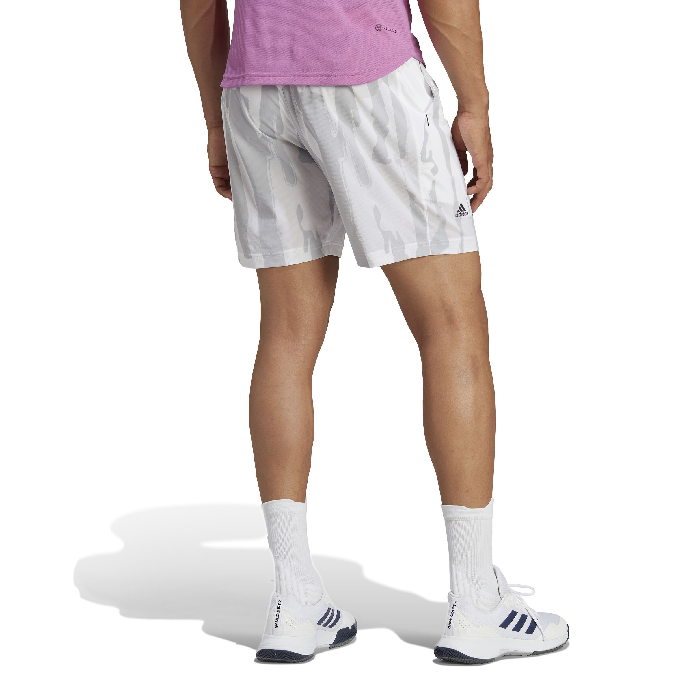 New York Printed Shorts Herren - Weiß, Hellgrau