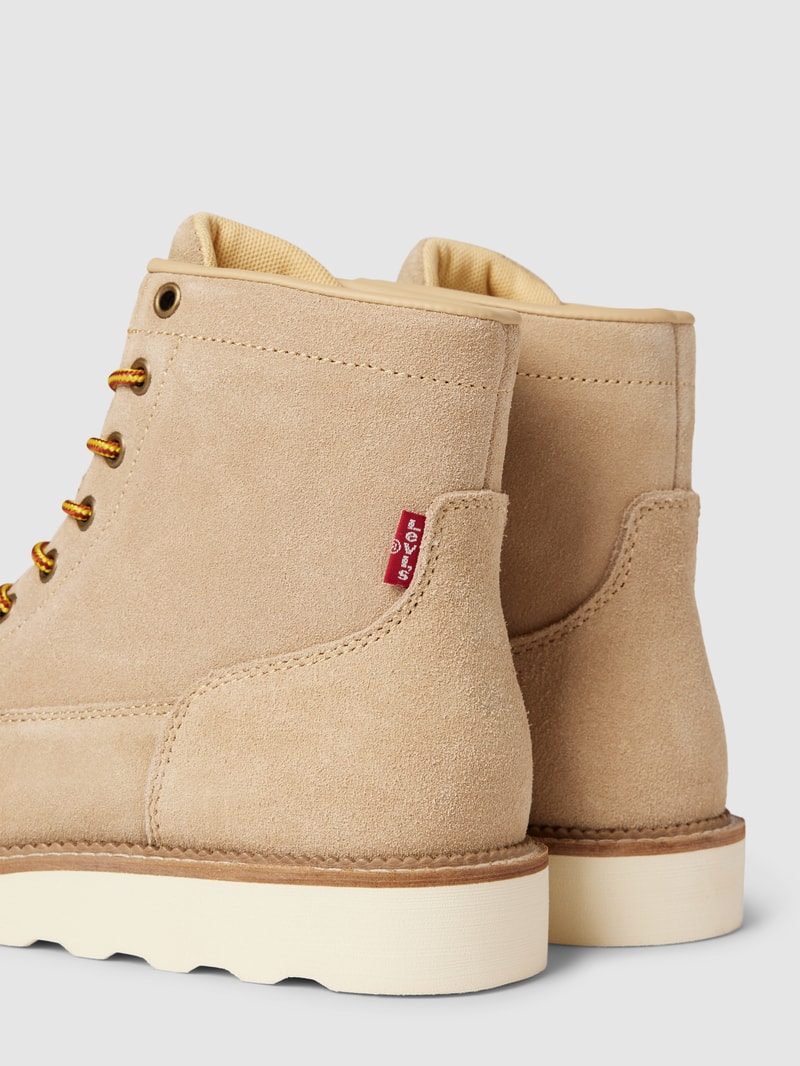 Schnürstiefel mit kontrastiver Sohle Modell 'DARROW' in beige