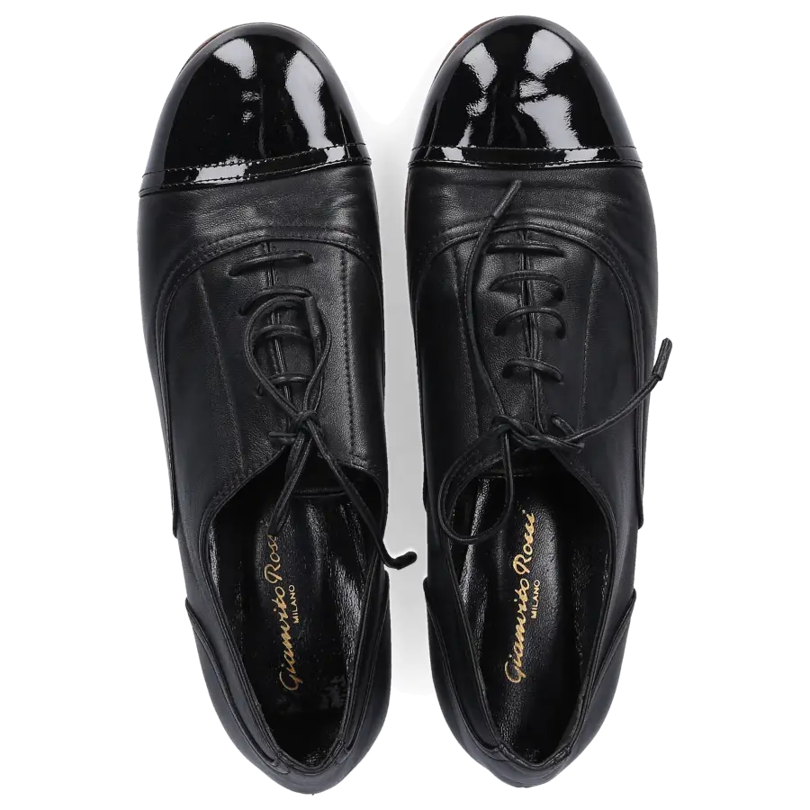 Gianvito Rossi - Schnürer GL2329 Kalbsleder Lackleder schwarz - schwarz