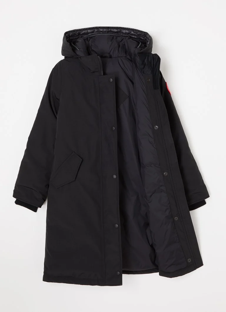 Parka Canada Goose Britannia pentru băieți, cu umplutură de puf și glugă.