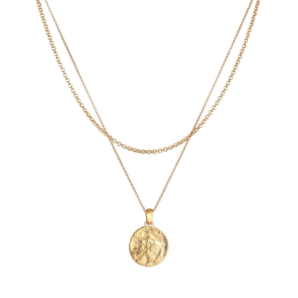 KUZZOI KUZZOI Collier Hommes Couches Pendentif boussole en argent sterling 925 collier