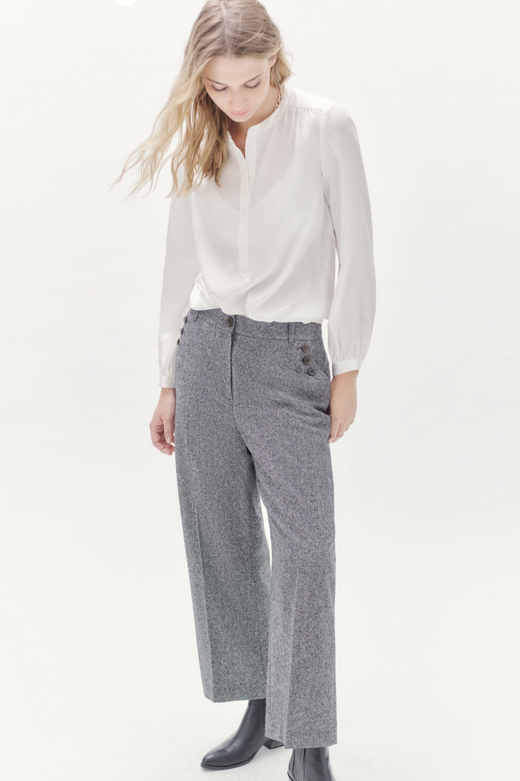 pantalon gavin gris fonce femme