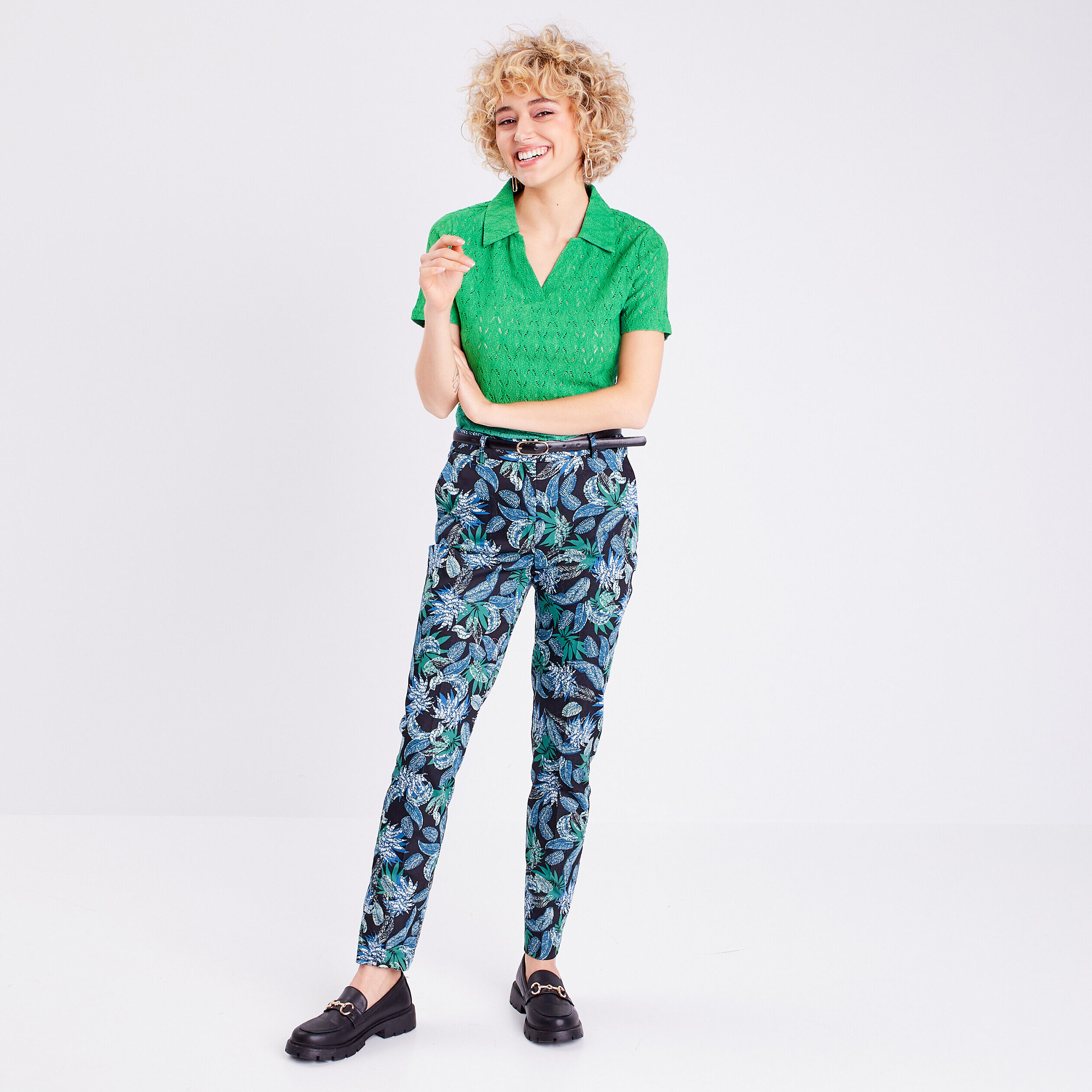 Polo manches courtes vert femme | Cache Cache