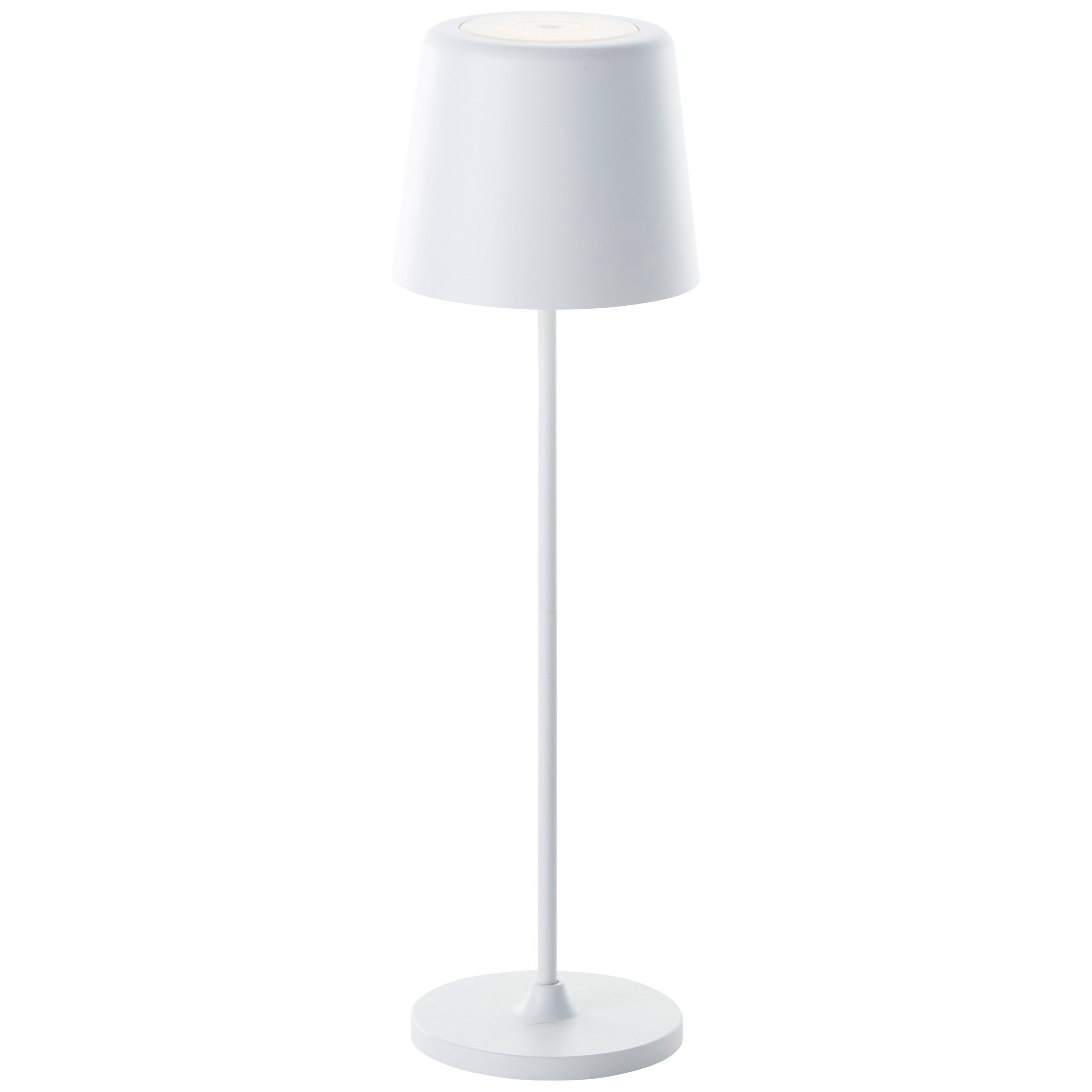 Brilliant LED Tischleuchte Kaami, Dimmfunktion, LED fest integriert, Warmweiß, Portable LED Außen Tischlampe, 37 cm, 310lm, Touchdimmer, USB, weiß