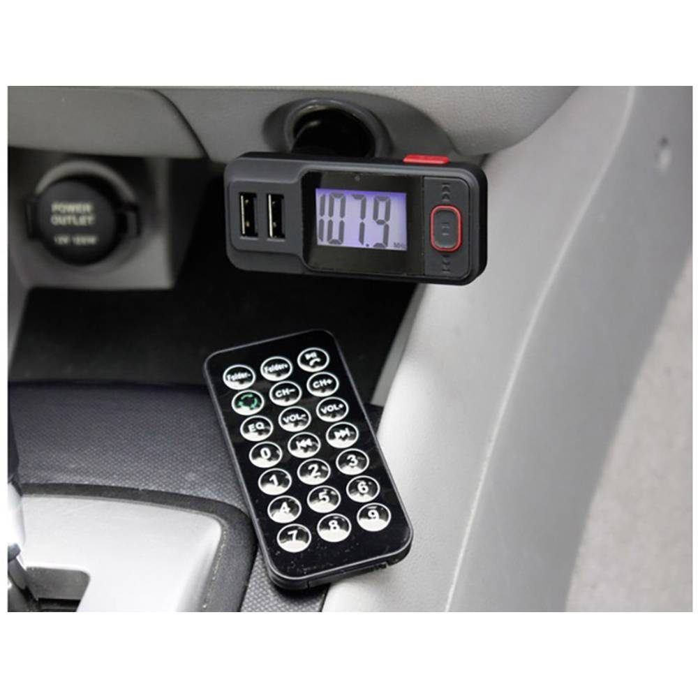 AIV FM Transmitter mit Bluetooth KFZ-Transmitter, inkl. Freisprechfunktion, mit Fernbedienung