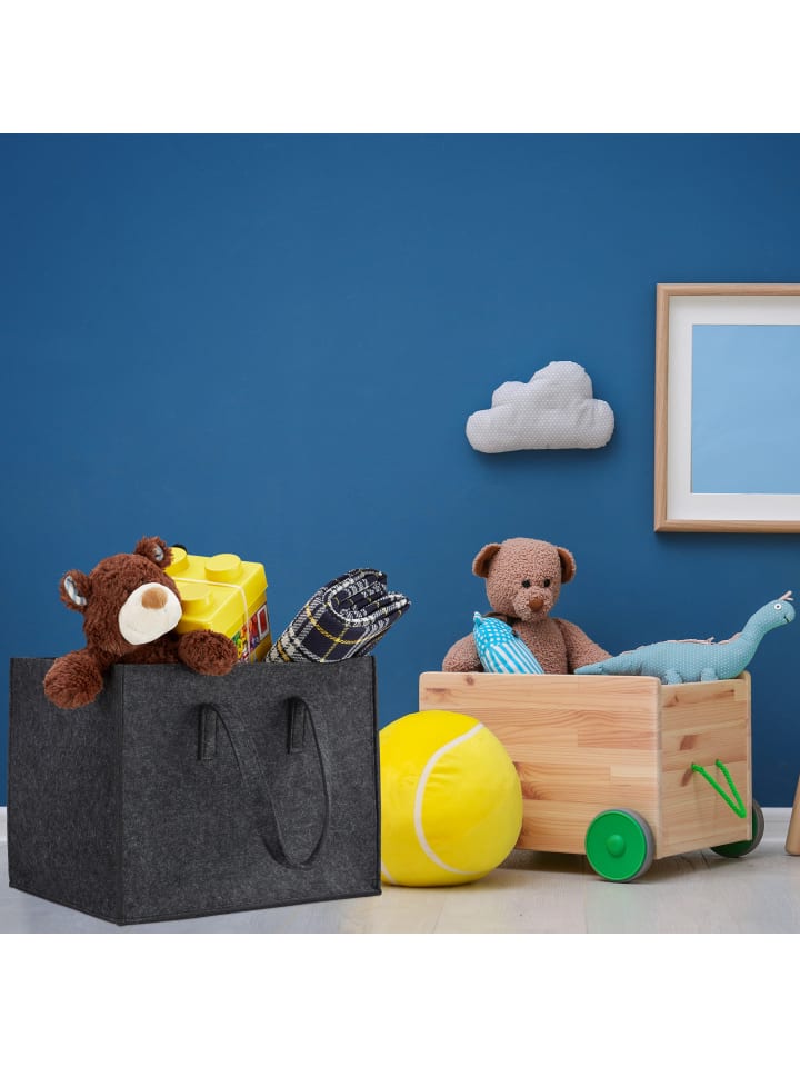 relaxdays Kaminholzkorb in Anthrazit - (B)43 x (H)34,5 x (T)36,5 cm günstig kaufen onesize