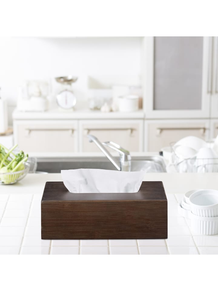relaxdays Tücherbox in Dunkelbraun günstig kaufen onesize