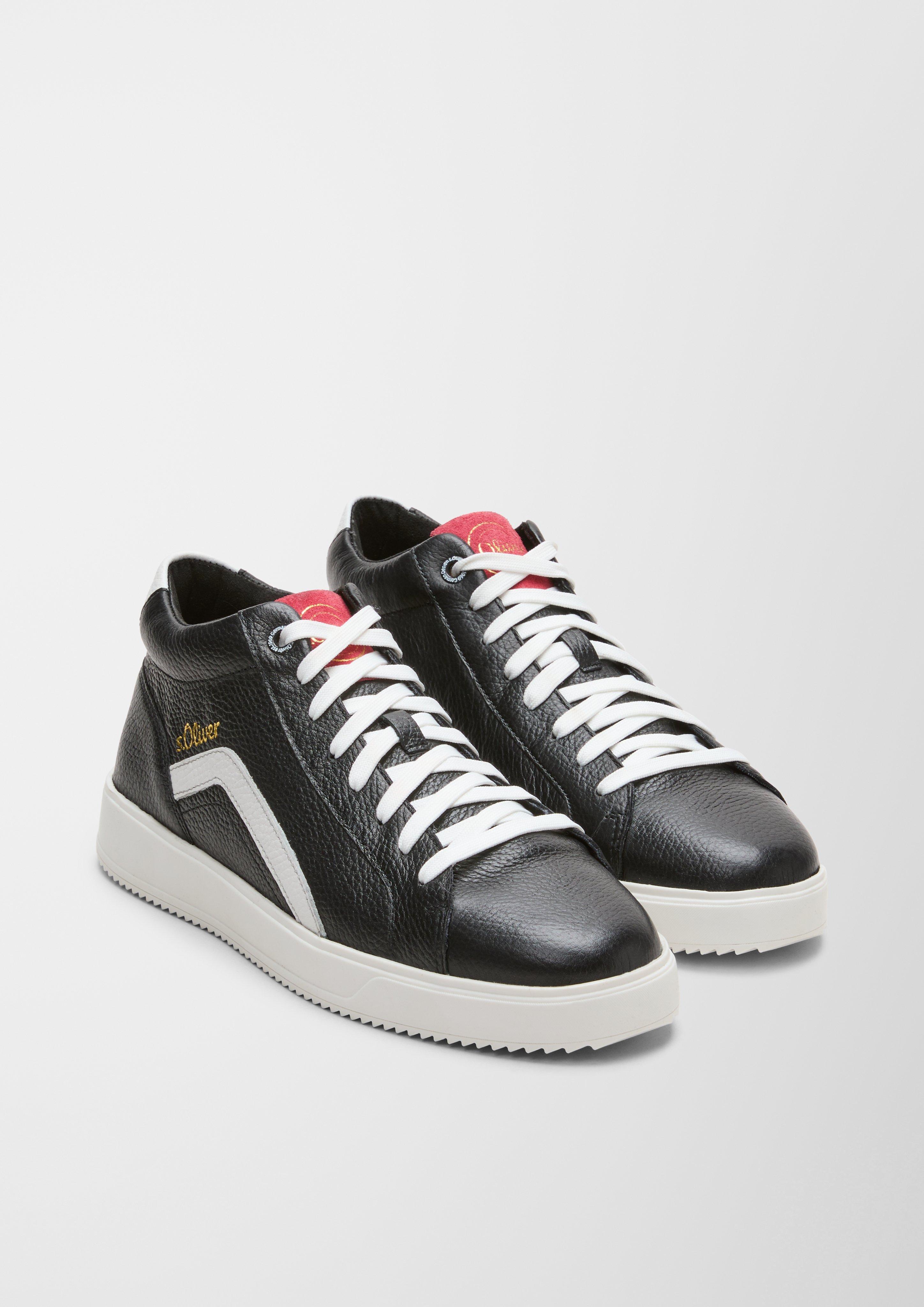 Leder-Sneaker mit Kontrast-Details  6007269-098
