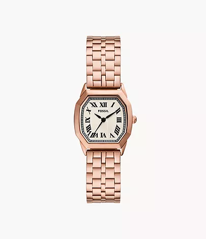 Fossil Uhr Harlow 3-Zeiger-Werk Edelstahl roségoldfarben