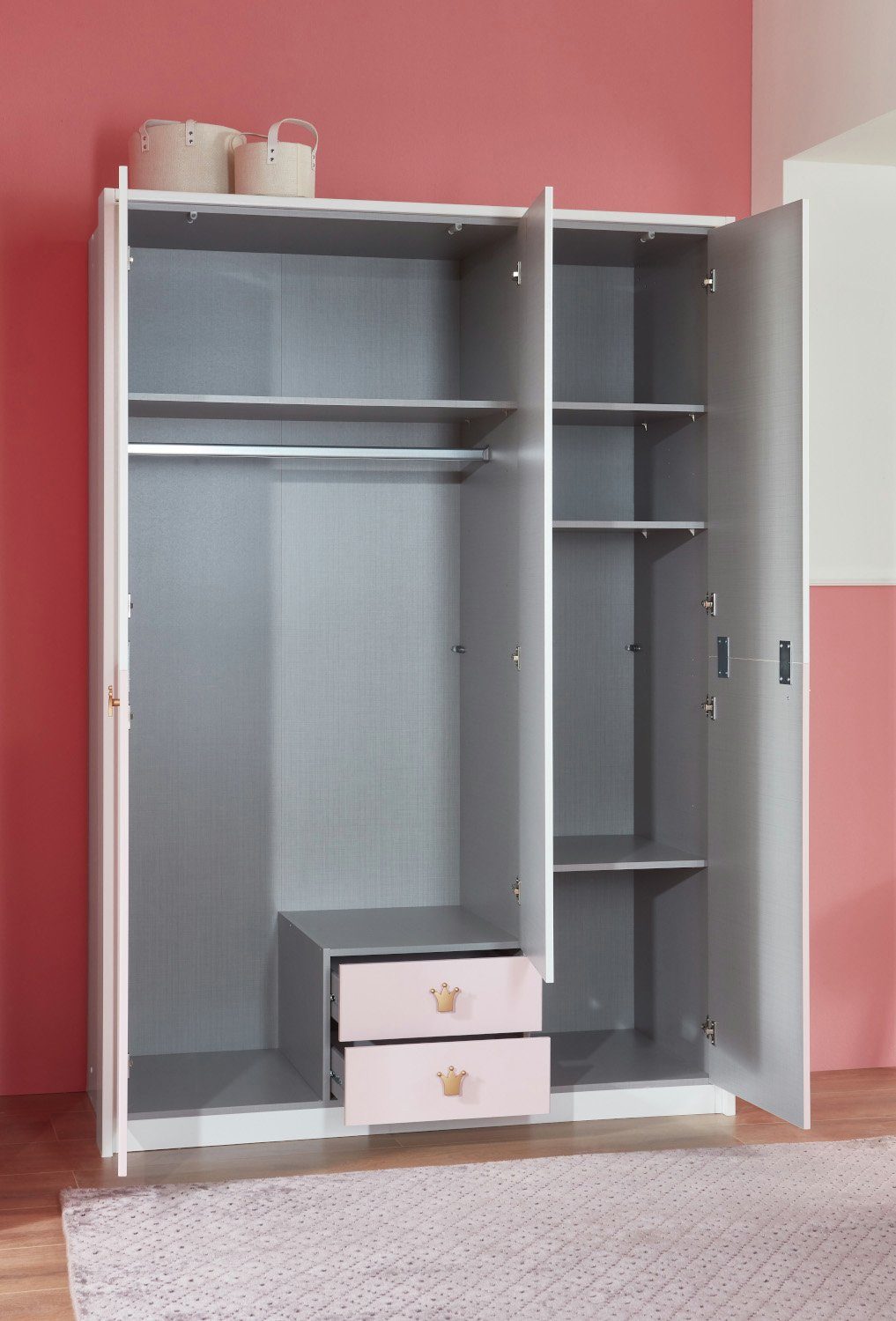 möbel-direkt.de Babyzimmer-Komplettset Cindy, (Komplett Set, 7-St., in verschiedenen Ausführungen), Made in Germany, Soft Close, Prinzessinnenzimmer